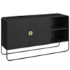 Balcao Buffet Organico 2 Portas 135 cm 28071 Nero Preto Artesano