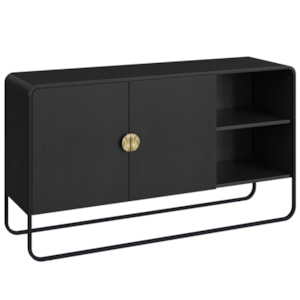 Balcao Buffet Organico 2 Portas 135 cm 28071 Nero Preto Artesano