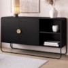 Balcao Buffet Organico 2 Portas 135 cm 28071 Nero Preto Artesano