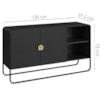 Balcao Buffet Organico 2 Portas 135 cm 28071 Nero Preto Artesano