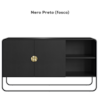 Balcao Buffet Organico 2 Portas 135 cm 28071 Nero Preto Artesano