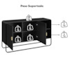 Balcao Buffet Organico 2 Portas 135 cm 28071 Nero Preto Artesano