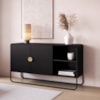 Balcao Buffet Organico 2 Portas 135 cm 28071 Nero Preto Artesano