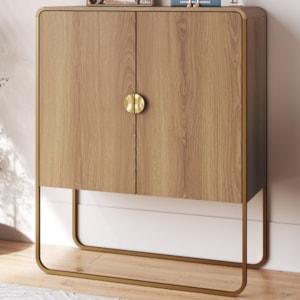 Balcao Buffet Organico 2 Portas 90 cm 28065 Hanover Dourado Artesano