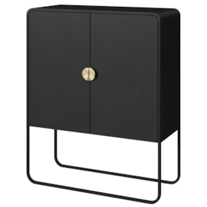 Balcao Buffet Organico 2 Portas 90 cm 28065 Nero Preto Artesano