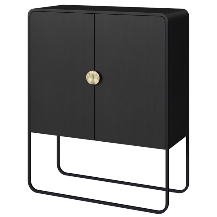 Balcao Buffet Organico 2 Portas 90 cm 28065 Nero Preto Artesano