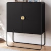Balcao Buffet Organico 2 Portas 90 cm 28065 Nero Preto Artesano