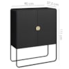 Balcao Buffet Organico 2 Portas 90 cm 28065 Nero Preto Artesano