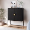 Balcao Buffet Organico 2 Portas 90 cm 28065 Nero Preto Artesano