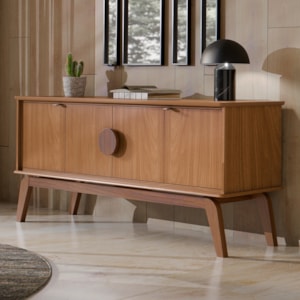 Balcao Buffet Paris 4 Portas 164 cm Nature Tebar