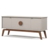 Balcao Buffet Paris 4 Portas 164 cm Off White Nature Tebar