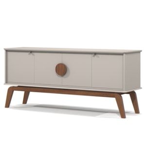 Balcao Buffet Paris 4 Portas 164 cm Off White Nature Tebar