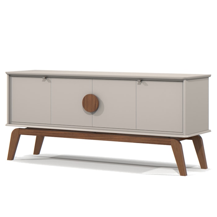 Balcao Buffet Paris 4 Portas 164 cm Off White Nature Tebar