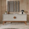 Balcao Buffet Paris 4 Portas 164 cm Off White Nature Tebar