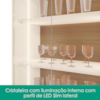 Balcao Buffet Recife E Cristaleira Paraty Off White Canela MOBLER