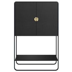 Balcao Cafe Bar Organico 2 Portas 90 cm 28069 Nero Preto Artesano