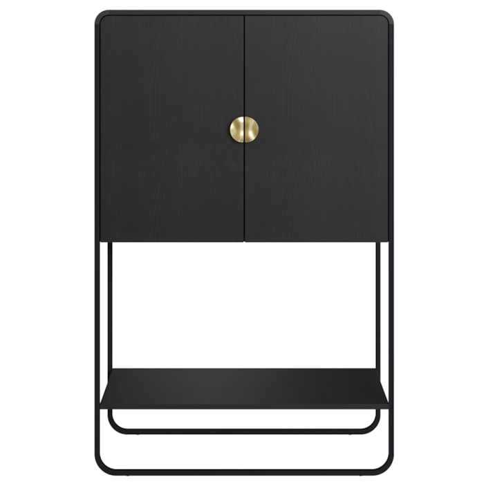 Balcao Cafe Bar Organico 2 Portas 90 cm 28069 Nero Preto Artesano