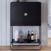 Balcao Cafe Bar Organico 2 Portas 90 cm 28069 Nero Preto Artesano