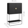 Balcao Cafe Bar Organico 2 Portas 90 cm 28069 Nero Preto Artesano