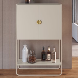 Balcao Cafe Bar Organico 2 Portas 90 cm 28069 Off White Artesano