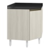 Balcao Canto Obliquo Tampo MDF Kali 12222 Bianco Toq Bianco Toq Nicioli
