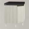 Balcao Canto Obliquo Tampo MDF Kali 12222 Bianco Toq Bianco Toq Nicioli