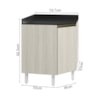 Balcao Canto Obliquo Tampo MDF Kali 12222 Bianco Toq Bianco Toq Nicioli