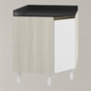 Balcao Canto Obliquo Tampo MDF Kali 12222 Bianco Toq Branco Uv Nicioli