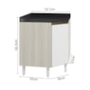 Balcao Canto Obliquo Tampo MDF Kali 12222 Bianco Toq Branco Uv Nicioli