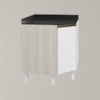 Balcao Canto Obliquo Tampo MDF Kali 12222 Bianco Toq Branco Uv Nicioli
