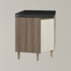 Balcao Canto Obliquo Tampo MDF Kali 12222 Carvalho Toq Bianco Toq Nicioli