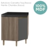 Balcao Canto Obliquo Tampo MDF Kali 12222 Carvalho Toq Chumbo Nicioli