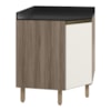 Balcao Canto Obliquo Tampo MDF Kali 12222 Carvalho Toq Off White Cetim Nicioli