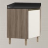 Balcao Canto Obliquo Tampo MDF Kali 12222 Carvalho Toq Off White Cetim Nicioli