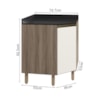 Balcao Canto Obliquo Tampo MDF Kali 12222 Carvalho Toq Off White Cetim Nicioli