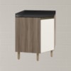 Balcao Canto Obliquo Tampo MDF Kali 12222 Carvalho Toq Off White Cetim Nicioli