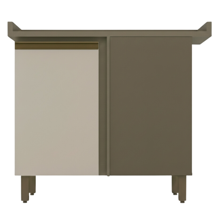 Balcão Canto Reto com Tampo 1 Porta Connect Duna Cristal Henn