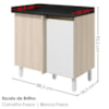 Balcão Canto Reto Com Tampo 1 Porta MDF 89 cm Kali 1222722 Bianco TOQ Branco Nicioli
