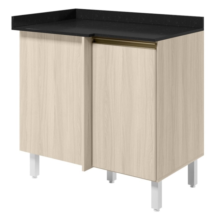 Balcão Canto Reto Com Tampo 1 Porta MDF 89 cm Kali 1222722 Bianco TOQ Nicioli
