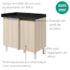 Balcão Canto Reto Com Tampo 1 Porta MDF 89 cm Kali 1222722 Bianco TOQ Nicioli