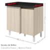 Balcão Canto Reto Com Tampo 1 Porta MDF 89 cm Kali 1222722 Bianco TOQ Nicioli