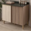 Balcão Canto Reto Com Tampo 1 Porta MDF 89 cm Kali 1222722 Carvalho TOQ Bianco Nicioli