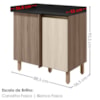 Balcão Canto Reto Com Tampo 1 Porta MDF 89 cm Kali 1222722 Carvalho TOQ Bianco Nicioli