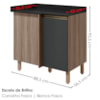 Balcão Canto Reto Com Tampo 1 Porta MDF 89 cm Kali 1222722 Carvalho TOQ Chumbo Nicioli
