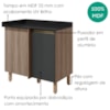 Balcão Canto Reto Com Tampo 1 Porta MDF 89 cm Kali 1222722 Carvalho TOQ Chumbo Nicioli