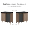 Balcão Canto Reto Com Tampo 1 Porta MDF 89 cm Kali 1222722 Carvalho TOQ Chumbo Nicioli