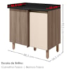 Balcão Canto Reto Com Tampo 1 Porta MDF 89 cm Kali 1222722 Carvalho TOQ Off White Nicioli