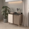 Balcão Canto Reto Com Tampo 1 Porta MDF 89 cm Kali 1222722 Carvalho TOQ Off White Nicioli