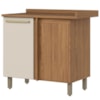 Balcao Canto Reto Tampo 1 Porta 84 cm Requinte Nature Areia Henn