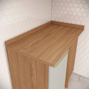 Balcao Canto Reto Tampo 1 Porta 84 cm Requinte Nature Areia Henn